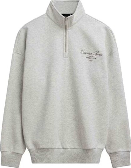 Caspara Racquet Club Half Zip Herre Grey Melange W Racer Green L