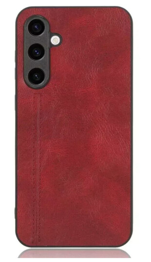 INCOVER Samsung Galaxy S23 FE - Skinnbelagt Deksel - Rød