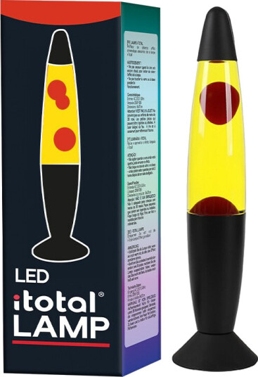 Itotal LED Lava Lamp Red Light White Wax Black Base XL2682