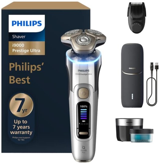 Philips i9000 Prestige Ultra barbermaskin XP9404/46 sølv Philips i9000 Prestige Ultra barbermaskin XP9404/46 sølv