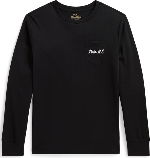 Ralph Lauren Kids Polo Bear Cotton Long Sleeve Tee Black 132 137