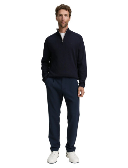 Tom Tailor Basic Knit Troyer - Navy - S