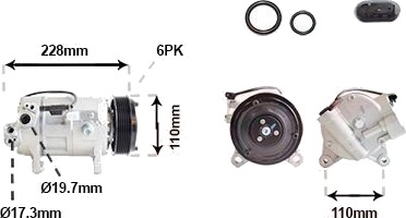 AC-kompressor VAN WEZEL 0601K716