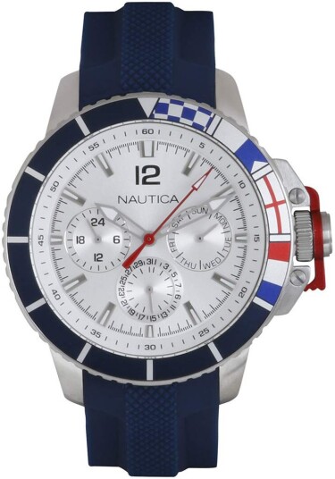 Nautica Herreklokke NAPBHP903 Sølvfarget/Gummi Ø46 mm Nautica Herreklokke NAPBHP903 Sølvfarget/Gummi Ø46 mm