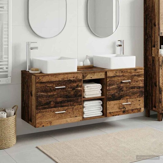 vidaXL Baderomsskapsett 3 stk. Gammelt tre 49,5 x 41 x 63 cm vidaXL Baderomsskapsett 3 stk. Gammelt tre 49,5 x 41 x 63 cm