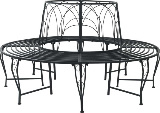 vidaXL Trebens 8 seter Ø 160 x 89 cm steel Svart Rund