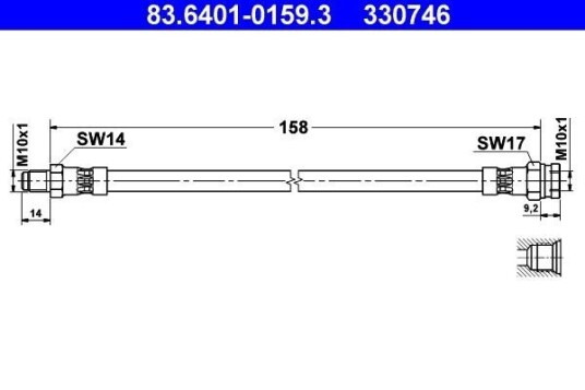 Bremseslange ATE 83.6401 0159.3 Bremseslange ATE 83.6401 0159.3