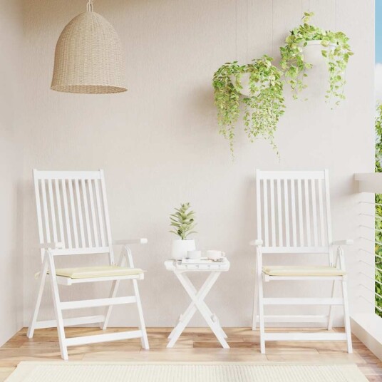 vidaXL Utendørs stolputer 2 stk kremhvit 40x40x4 cm oxfordstoff