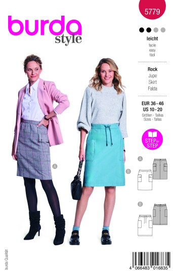 Burda 5779 - Skjørt EUR: 36-46 US: 10-20 Burda 5779 - Skjørt EUR: 36-46 US: 10-20