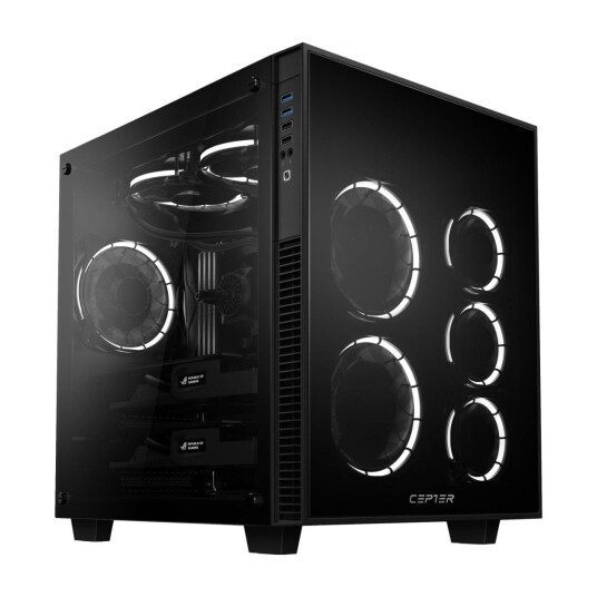 Cepter Carapace Cube Tg RGB PC-kabinett