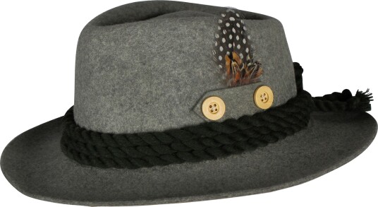 Thetru B.v. Tyrolerhatt Bayern Grå Deluxe 59 4236-1600-0059