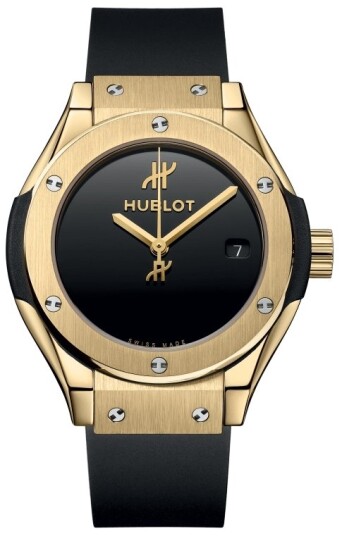 Hublot Dameklokke 591.VX.1230.RX.MDM Classic Fusion Sort/Gummi Ø29 mm