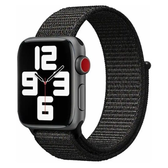Apple Watch (42/44/SE/45/49mm) Lippa Nylonstropp - Svart