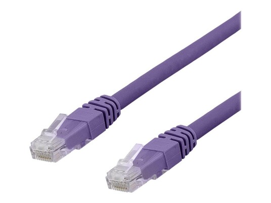 Deltaco Cat6a Koblingskabel 3m U/UTP RJ-45 Purpur