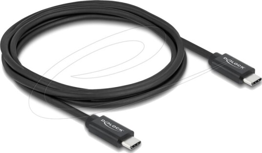 Delock Usb-Kabel Usb-C Hann Til Usb-C Hann Usb 3.2 / Thunderbolt 3 48 V 5 A 2 M 8 K 30 Hz 7680 X 4320 Støtte 4 K 144 Hz 3840 X 2160 Støtte Usb Power Delivery 240 W Up To 40 Gbps Data Transfer Rate Svart