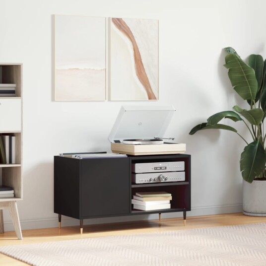 Hifi benk svart 85x38x48 cm konstruert tre