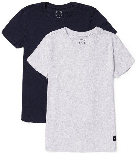 Luca &  Lola Adelmo T-Shirt 2-pack Grey Melange/Navy 134-140
