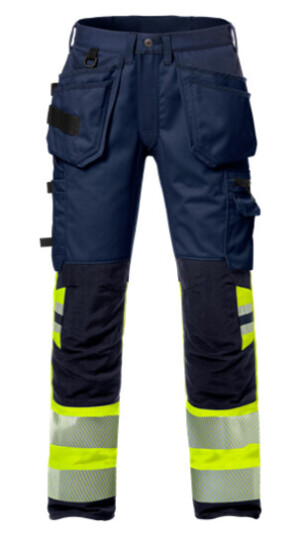 Fristads Hantverkarbyxa Stretch 2706 Plu, Klass 1 Varsel Gul/marinblå D108