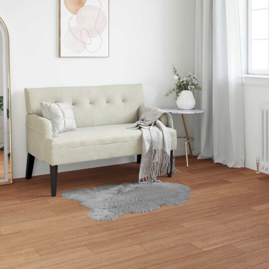 Faux Skinnmatte Tafalla Grå 60 x 90 cm Polyester