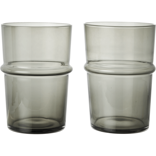 Ferm Living Boya Glass Høy 2 pk Smoked Grey Ferm Living Boya Glass Høy 2 pk Smoked Grey