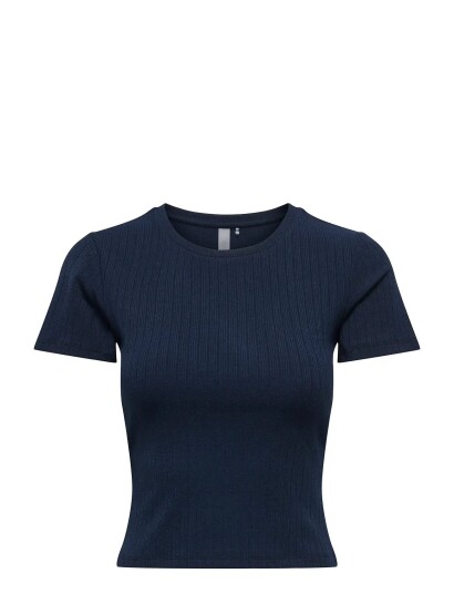 Only Play Onppolina On Ss Slim Short Rib Top   Navy   S