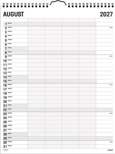 Mayland Familiekalender Black and white 5 kol. 2027
