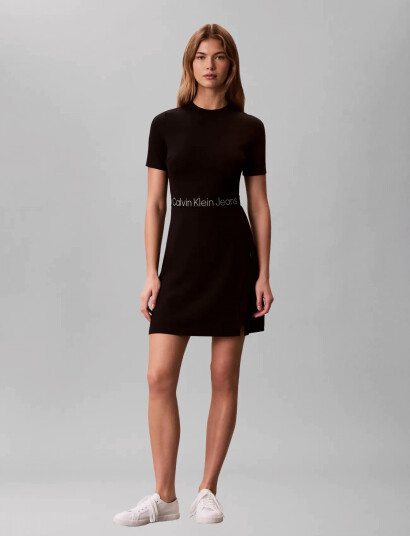 Calvin Klein Jeans Tape Milano Ss Dress Black S Calvin Klein Jeans Tape Milano Ss Dress Black S