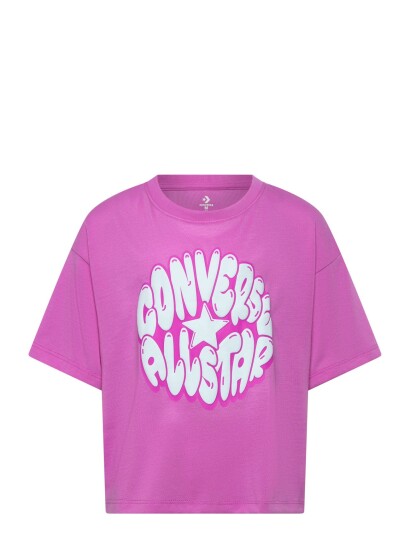 Converse Cnvg Bubble Graphic Boxy Tee Pink 140/152 Converse Cnvg Bubble Graphic Boxy Tee Pink 140/152