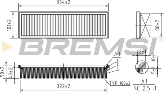 Luftfilter BREMSI FA1159 Luftfilter BREMSI FA1159