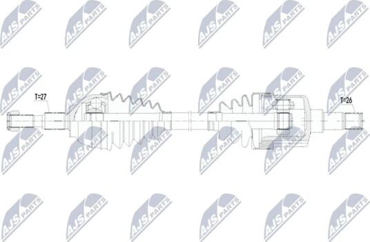 NTY NPW FR 185 Drivaksel