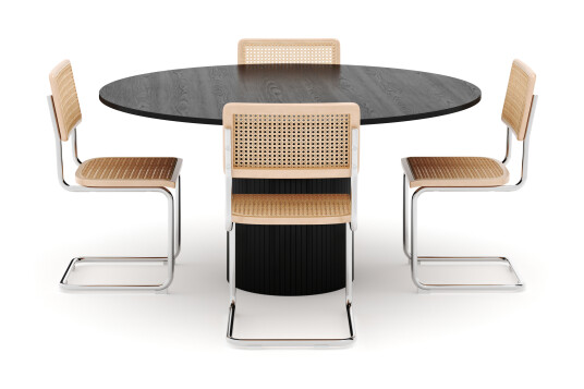 Scandinavian Choice Kopparbo Spisebord 150 cm med 4 stk Build Matstkolar Svart