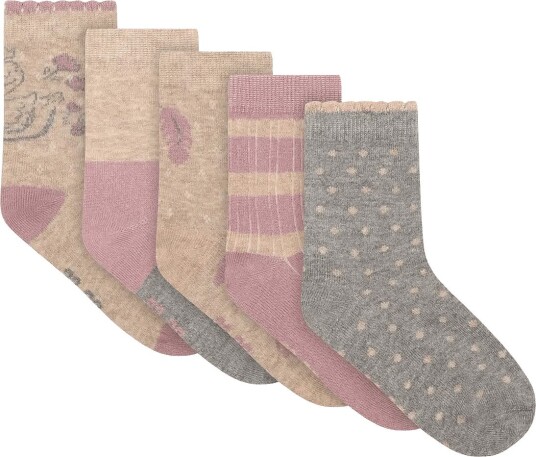 Minymo Socks W. Pattern (5 Pack) ELDERBERRY 31\34