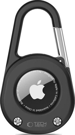 Tech-Protect Slidelock Karabinkrok Nøkkelringetui for Apple AirTag - Svart