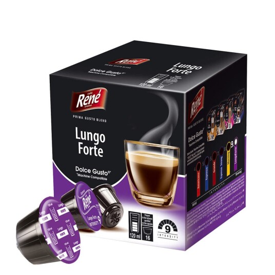 Dolce Gusto Café René Lungo Forte til Dolce Gusto. 16 kapsler
