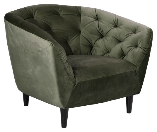 BRIXX LIVING Ria Lænestol, Forest green velour/Sort   Unoliving
