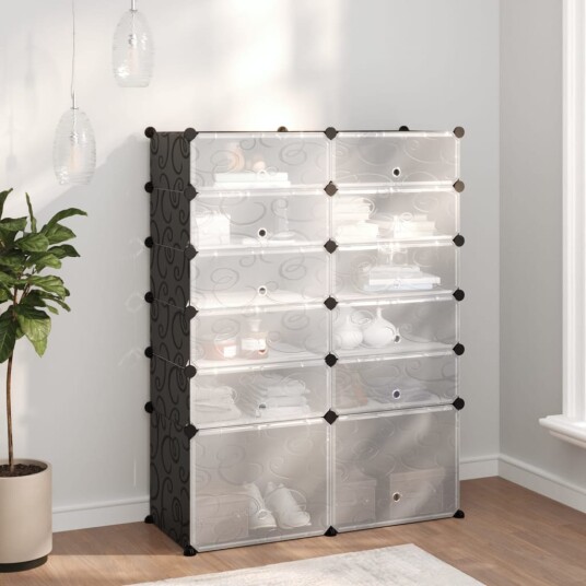 vidaXL Skostativ svart 94x37x125 cm PP vidaXL Skostativ svart 94x37x125 cm PP