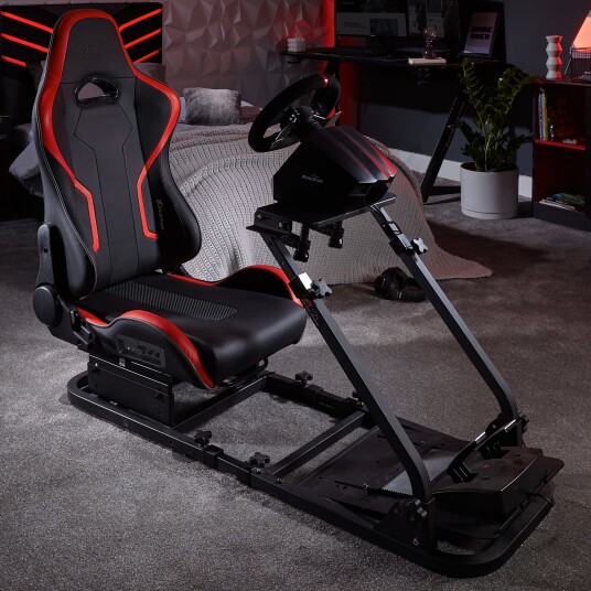 Xrocker Xr Racing Drift 2.1 Stereo Audio Racing Seat For Xr Racing Rig - Black Red And Grey Xrocker Xr Racing Drift 2.1 Stereo Audio Racing Seat For Xr Racing Rig - Black Red And Grey