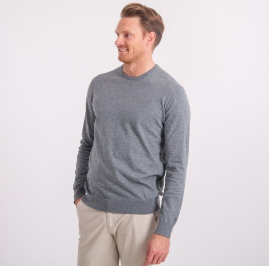 Cutter & Buck Oakville Crewneck Grå Golfgenser herre Grå (95) Medium