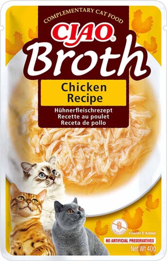 Chicken Broth With Chicken 40G Katt Helse Og Pels Kosttilskudd Våtfôr Churu