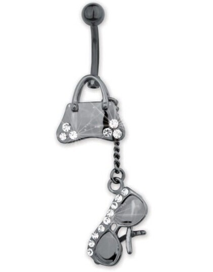 Shopping Girl Navlepiercing Svart