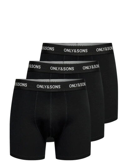ONLY & SONS Onsbasic Solid Boxer 3Pack Noos Black XXL