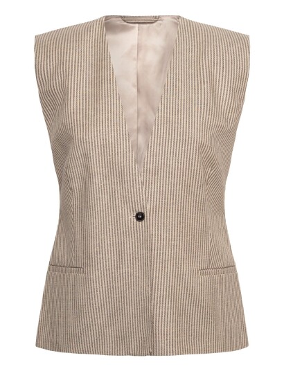 2NDDAY 2Nd Juell Striped Linen Blend Beige 32