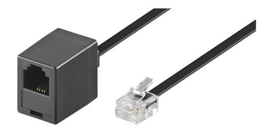 Pro Modulær Telefonforlengelseskabel RJ12 3M Svart Pro Modulær Telefonforlengelseskabel RJ12 3M Svart