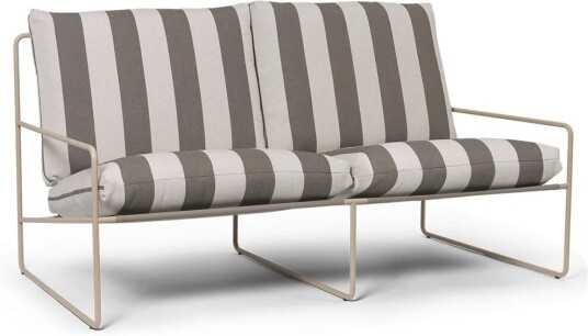 Ferm Living - Desert 2-Seater Cash Stripe - Chocolate - Utendørs Sofaer Ferm Living - Desert 2-Seater Cash Stripe - Chocolate - Utendørs Sofaer