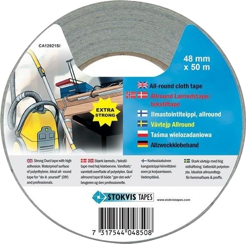 Lærredstape Duct 48Mmx50 M Sølv