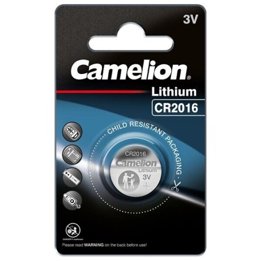 Camelion CR2016 3V Litium Knappcellebatteri 75mAh - 1 Stk Camelion CR2016 3V Litium Knappcellebatteri 75mAh - 1 Stk