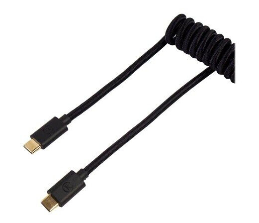 Keychron Custom Coiled Aviator USB-C Cable - Black - Upgrade Accessories - Svart Keychron Custom Coiled Aviator USB-C Cable - Black - Upgrade Accessories - Svart