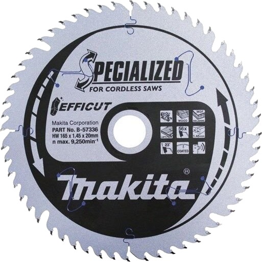 Makita Efficut Sirkelsagblad 165 mm 56 Tenner for Metall