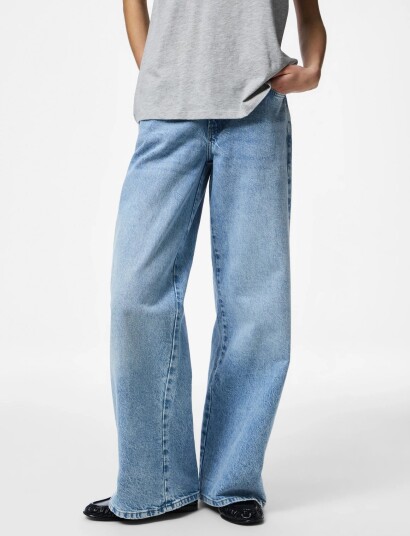Pieces Pcselma Lw Wide Jeans Lb Noos Bc   Blue   26 x 30