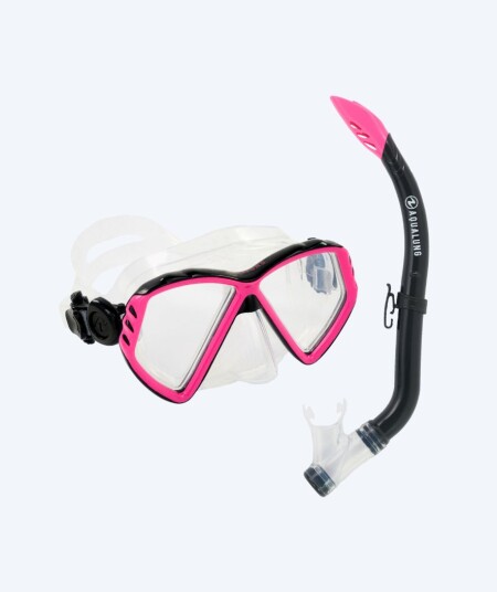 Aqualung snorkelsett til barn - Combo Cub (8-18 år) - Klar/rosa